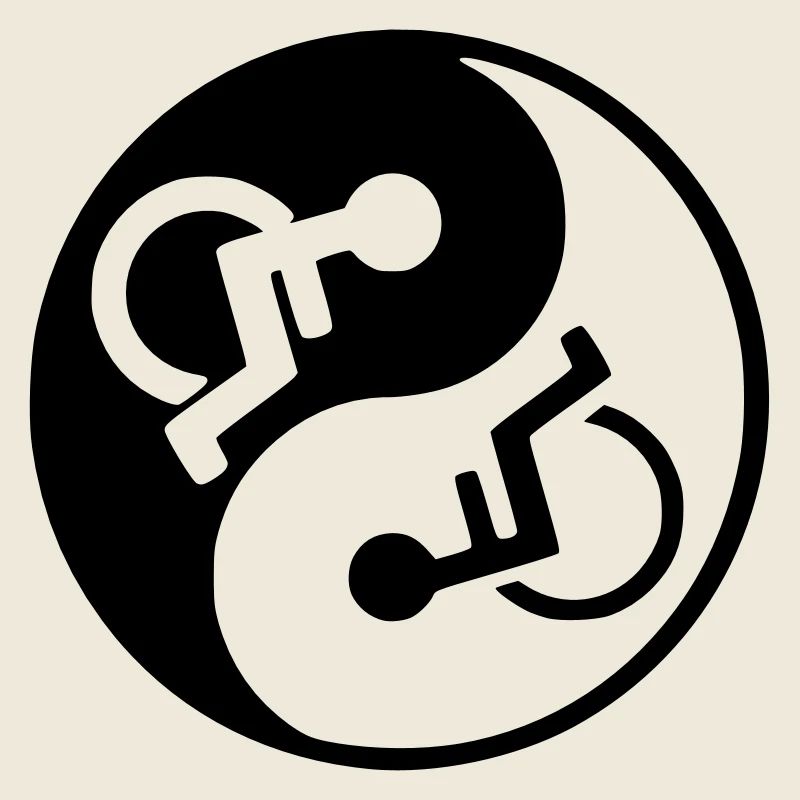 Fauteuil roulant Yin et yang symbole image #