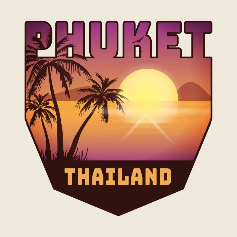 Design Phuket avec palmiers et soleil / cadeau