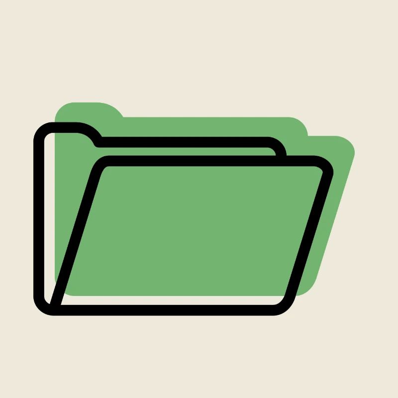 Green File Folder Line Style