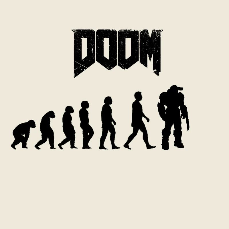 Minimalist Human Evolution Silhouettes