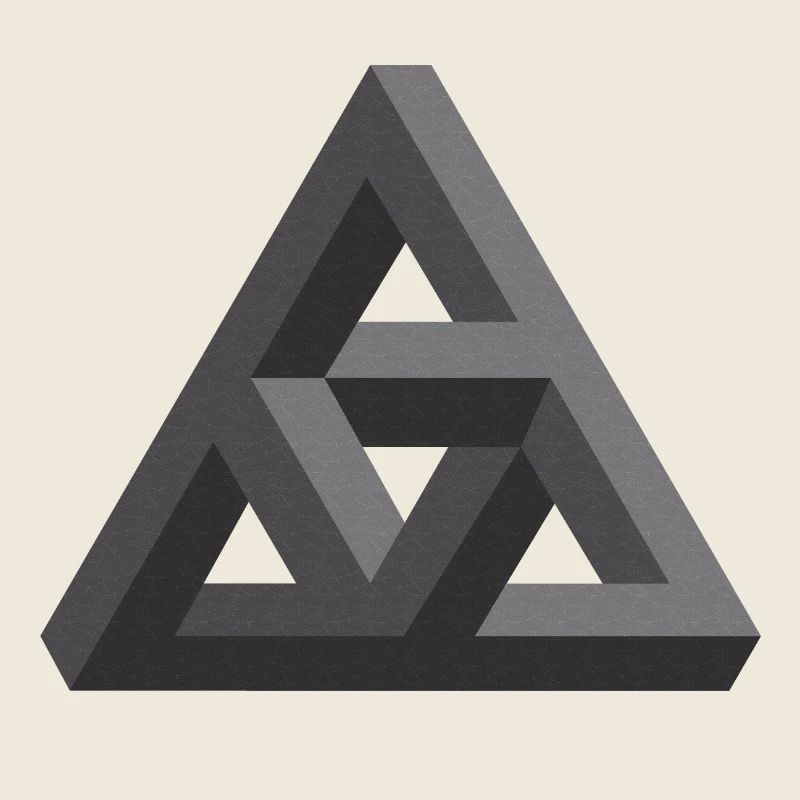 Fascinante pyramide de Penrose en gris