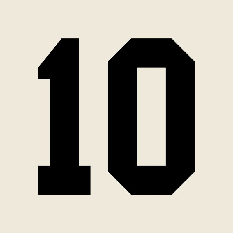 Number Design 10 – Sporty Block Style