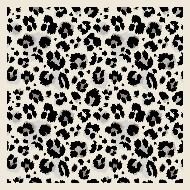 Easy-care animal print black and white pattern