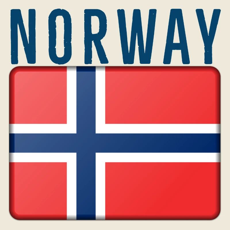Drapeau de la Norvège avec lettrage