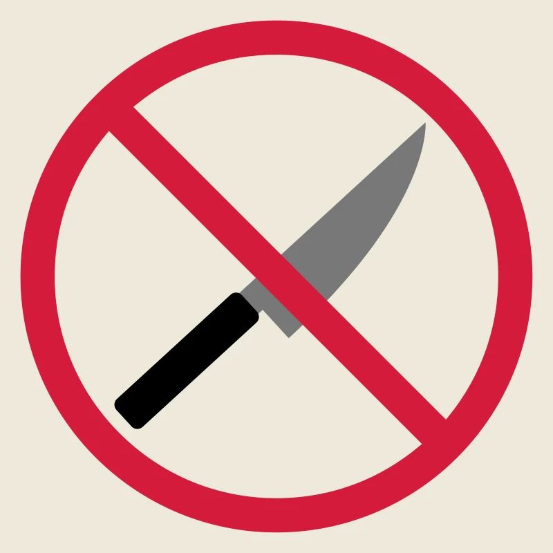 Verboten Schild Messer