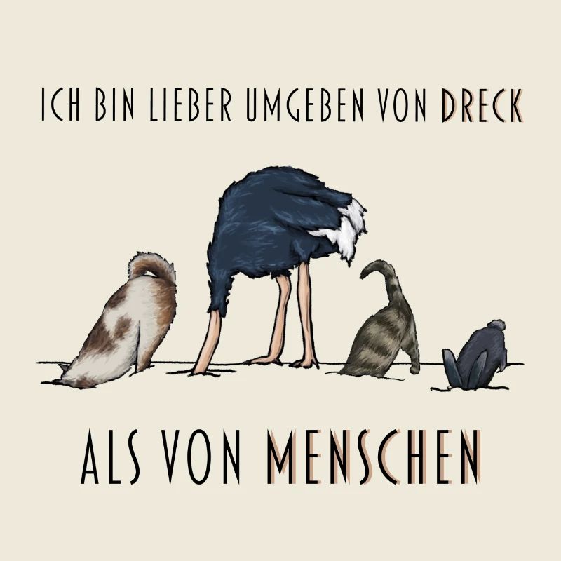 Ich hasse Menschen | Geschenkidee Tiere, Dreck DEU