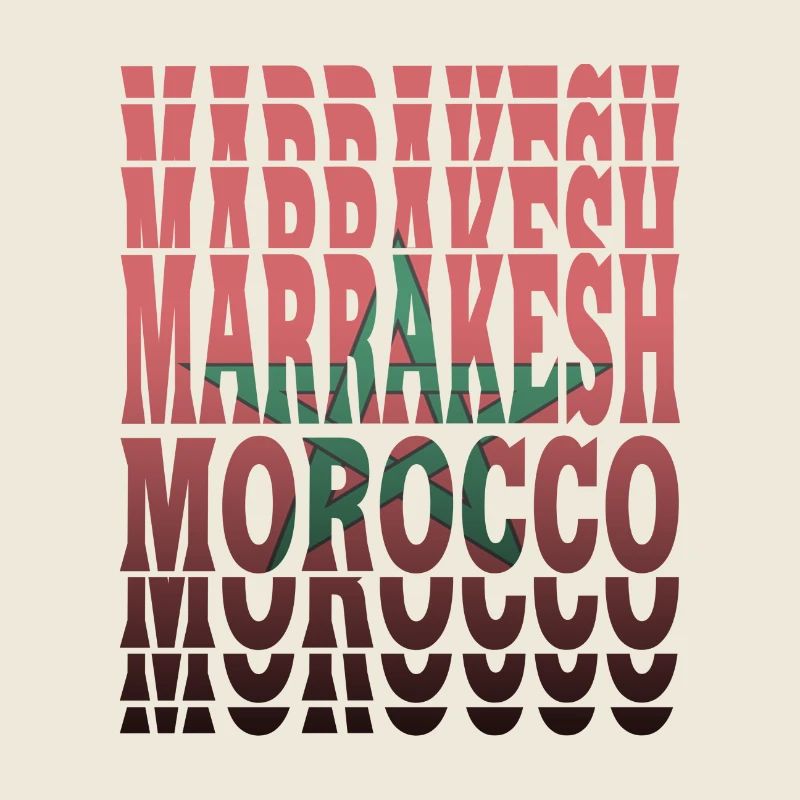 Marrakesch Marokko Flaggen Design / Geschenkidee