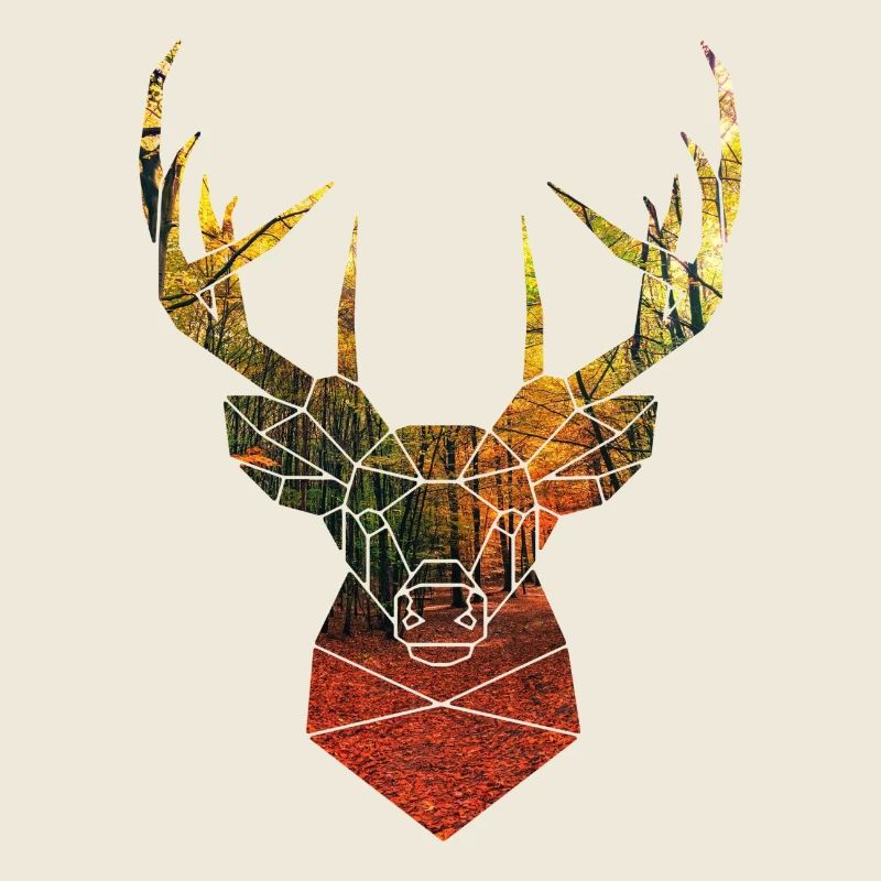 deer head in autumn