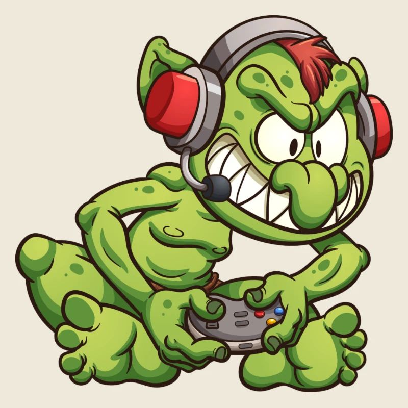 Gamer Snake mit Kopfhörern und Steuerung