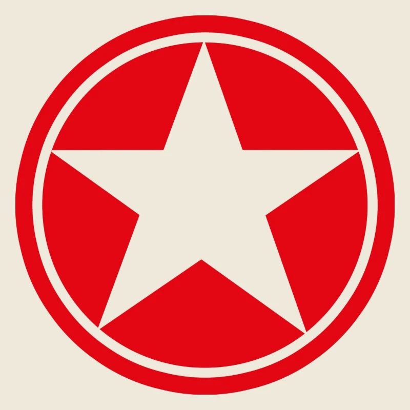 Star in Red Five-Pointed Circle Pentagram