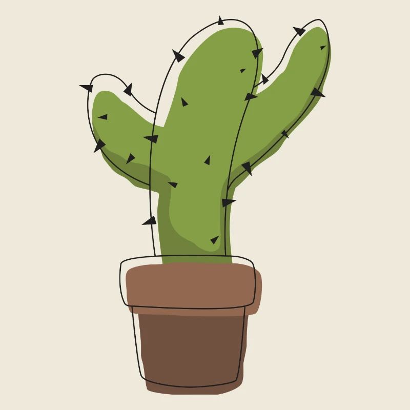 Cactus dans un pot – illustration graphique