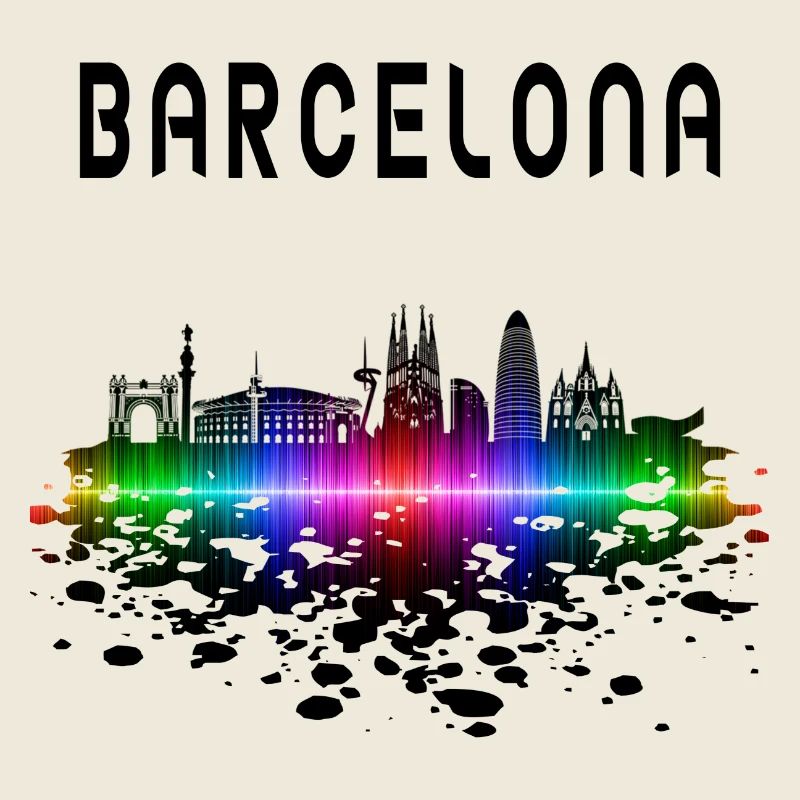 Barcelona Skyline Splash Design / Gift