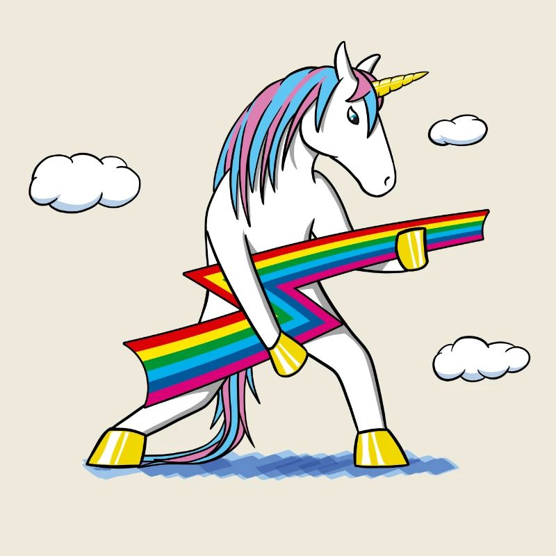 Rainbow Rock – Unicorn with Rainbow Lightning