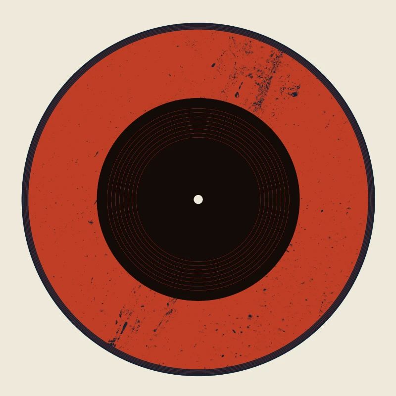 Red vinyl ring with grunge grooves