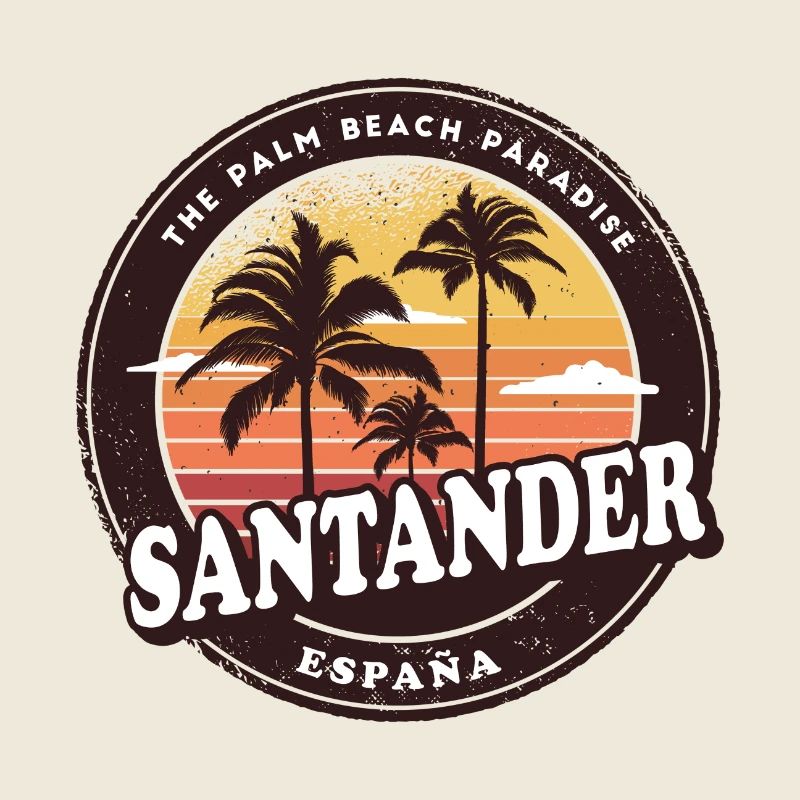 Design vintage de plage de Santander Espagne