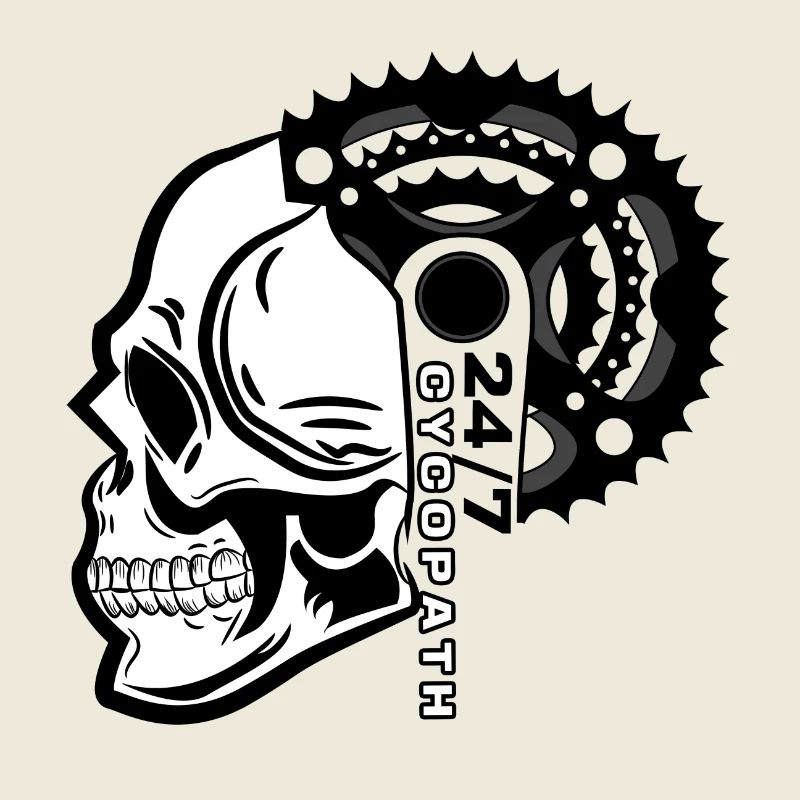 Biker Bicycle Skull Saying