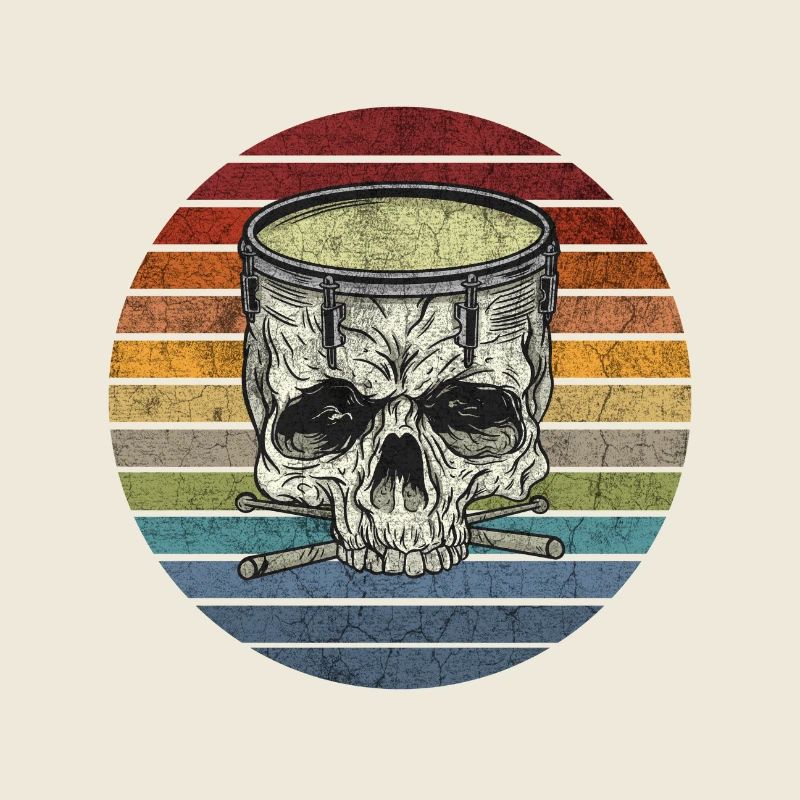 Skull drums vintage design