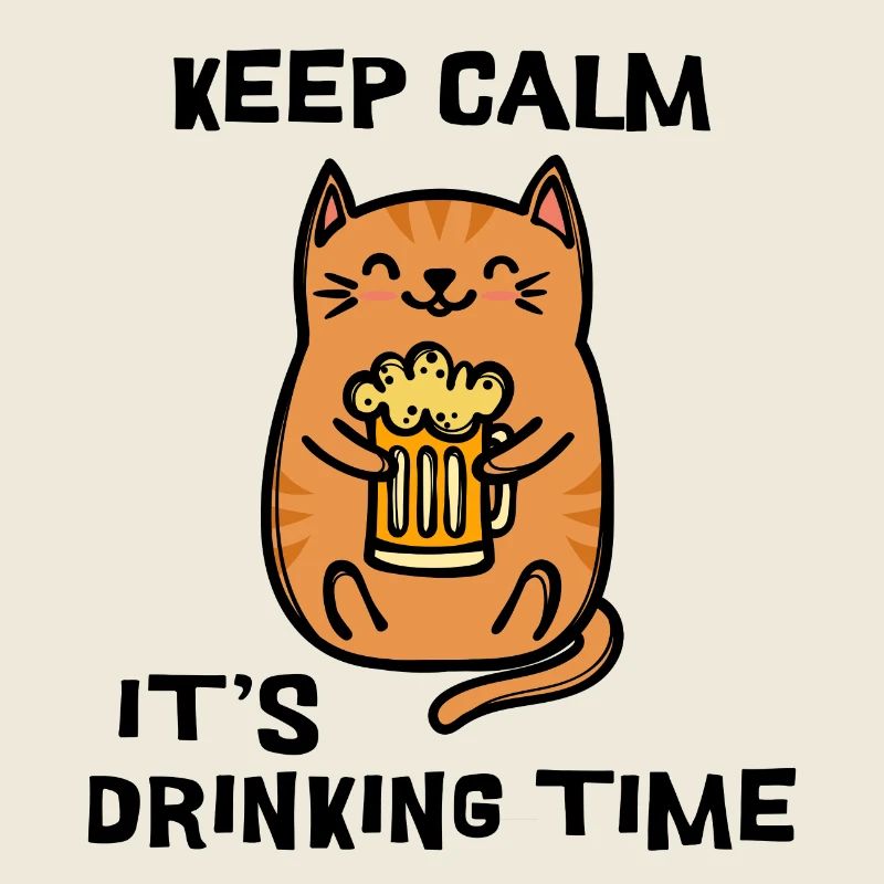 Fest Bier Statement Trinken Katze
