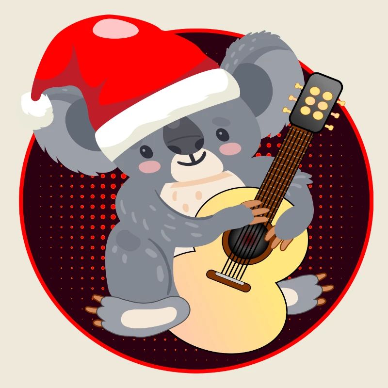 Koala Bear Christmas Guitar