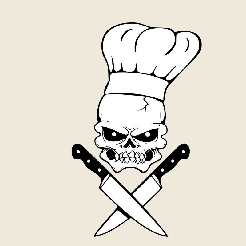 Tête de mort cuisinier