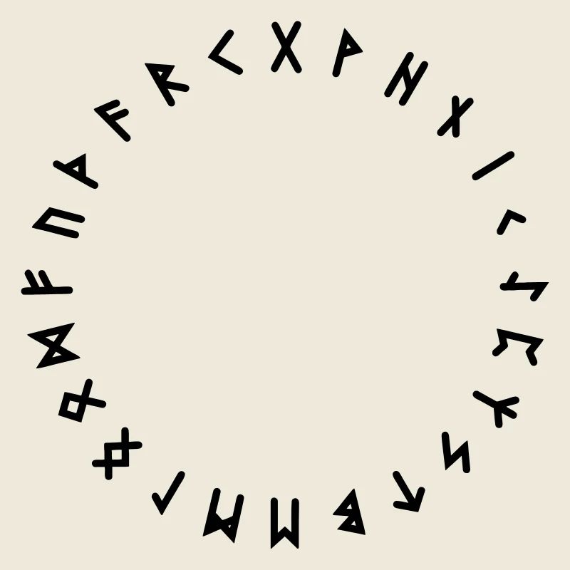 Runenalphabet im Kreis Symbole