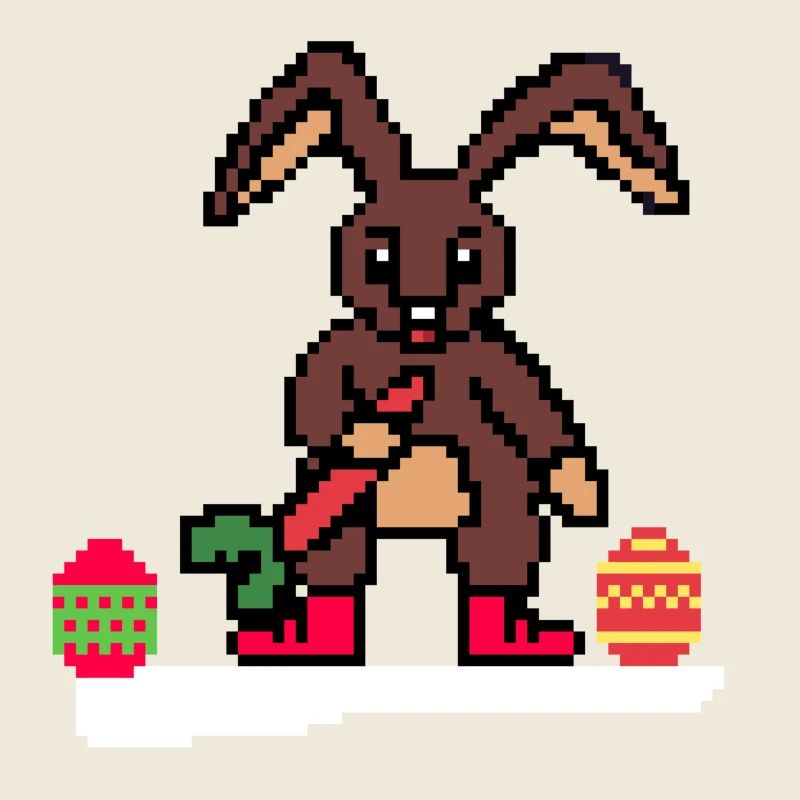 Lapin de Pâques mignon Pixel Art