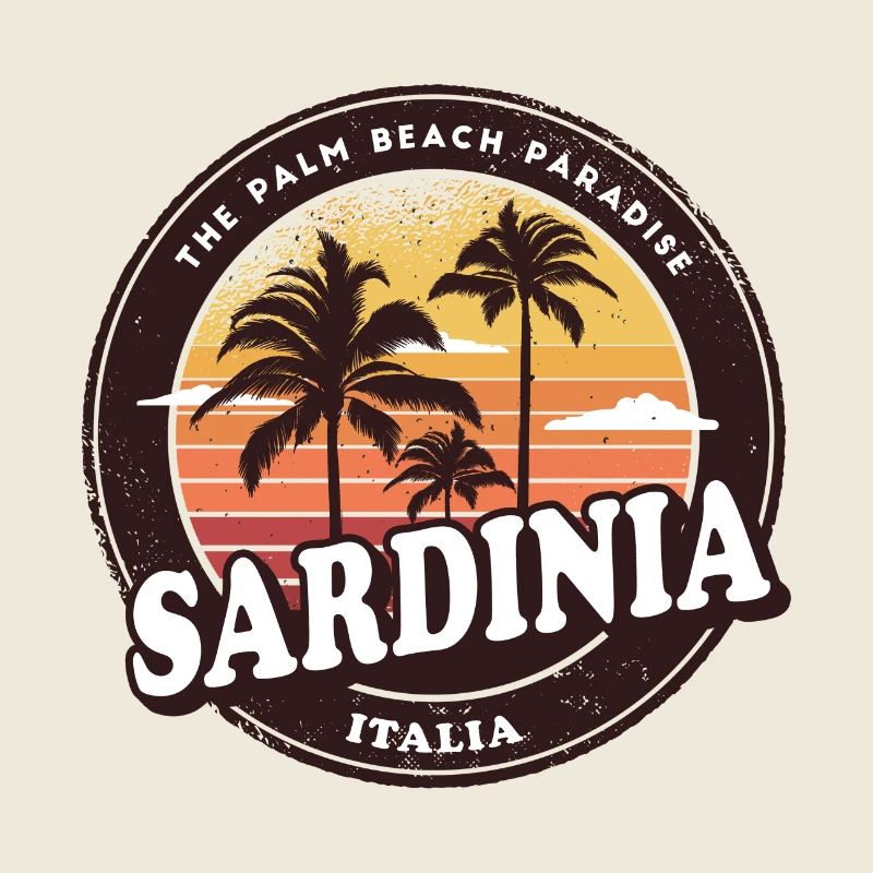 Design vintage de la plage de Sardaigne