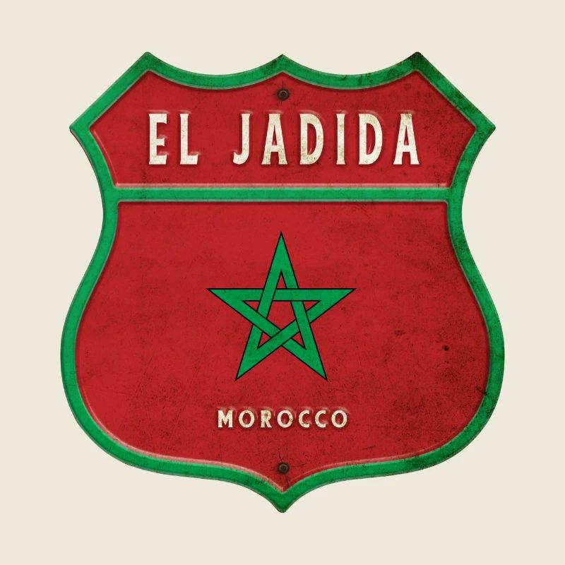 El Jadida Maroc Armoiries Drapeaux Design