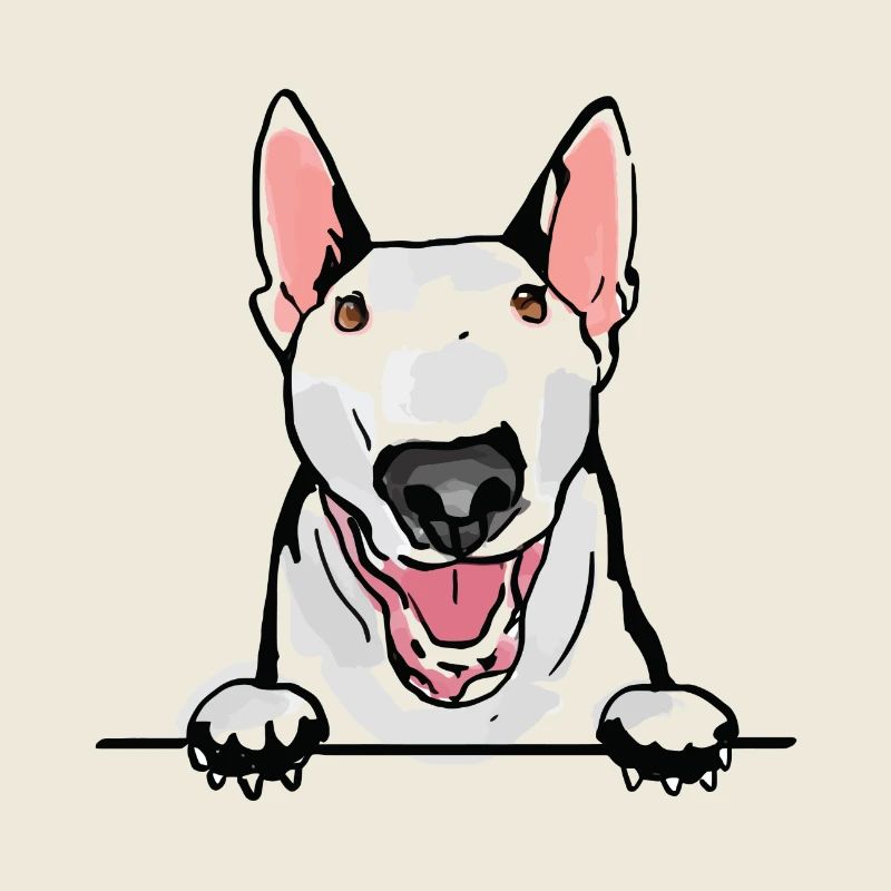 Bull Terrier Dog for Peeking Dog Lovers