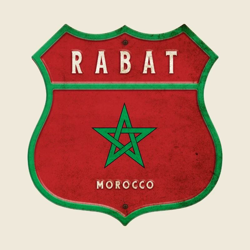 Rabat Marokko Wappen Flaggen Design