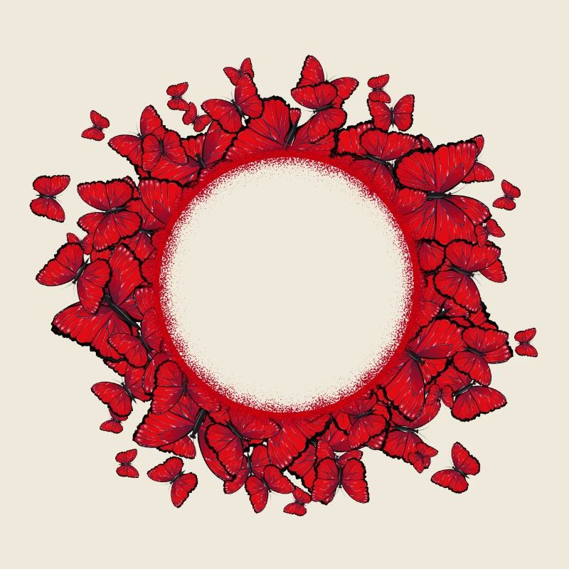 beaucoup de papillons rouges cadres imaginatifs