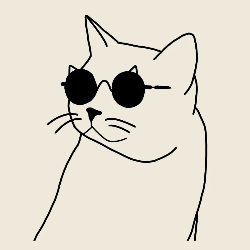 Katze mit Brille