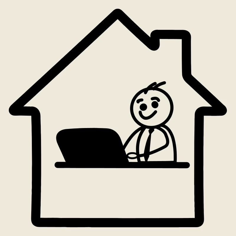 Arbeiten zu Hause einfaches Logo