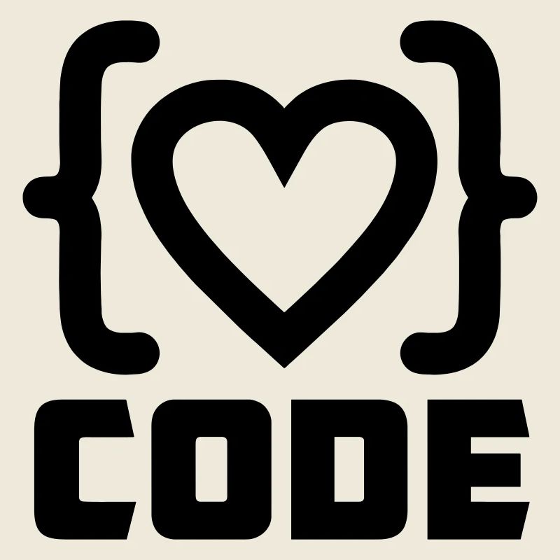 Herzprogrammierer Code Logo mit Text CODE