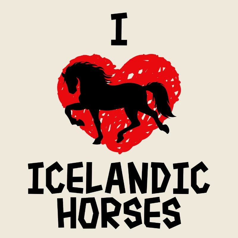 Ich Liebe Pferde Herz Statement Islandpferde