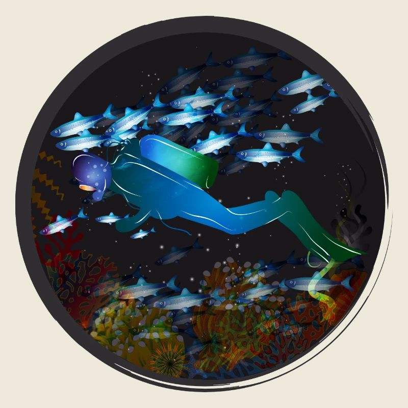 A diver and the mysterious underwater world