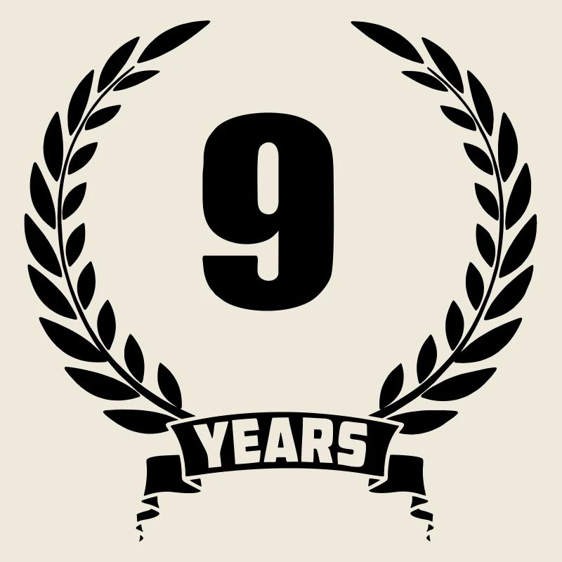 Lauwerkrans 9 ans avec grade et année de bannière
