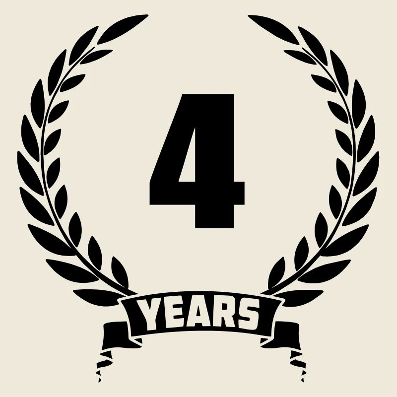 Lauwerkrans 4 ans avec numéro et année de bannière