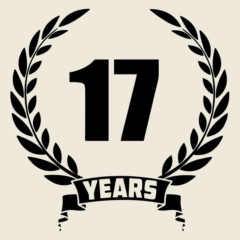 Lauwerkrans 17 ans avec numéro et année de bannière