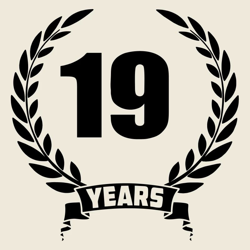 Lauwerkrans 19 ans avec grade et année de bannière