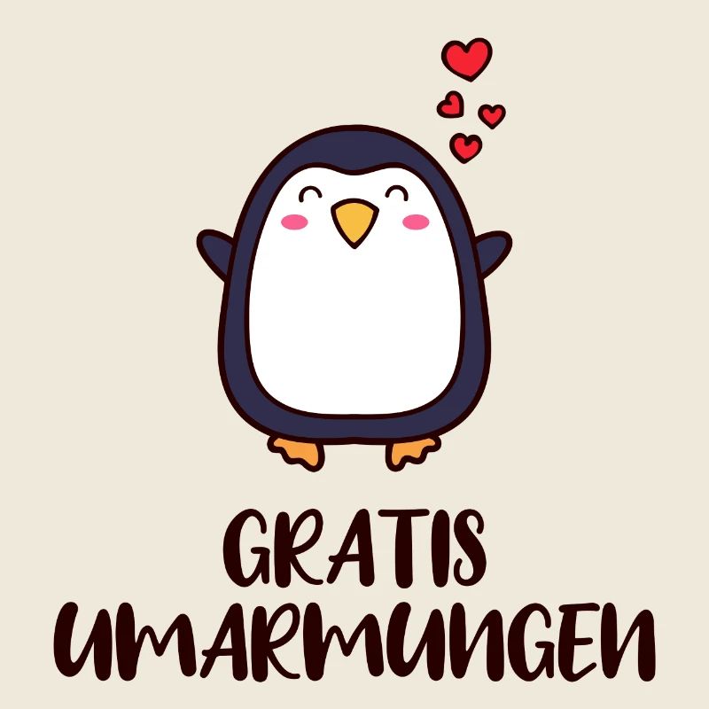 Pinguin Herz Süß Statement Tier Vogel Arktis