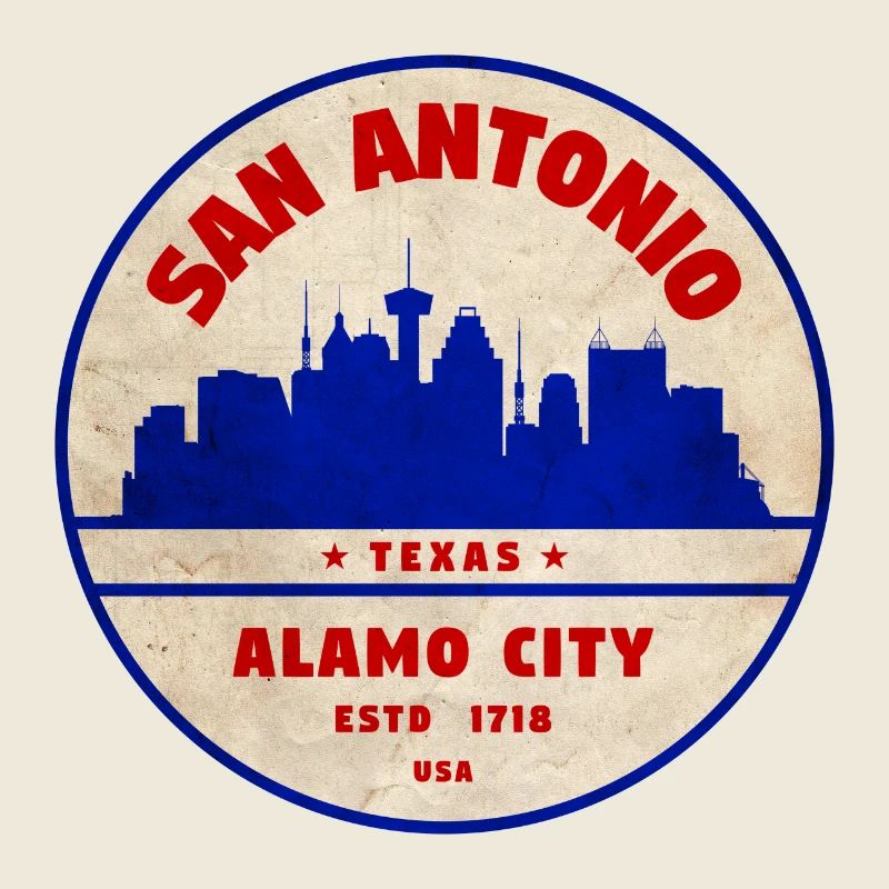 Insigne rétro de la Skyline de San Antonio