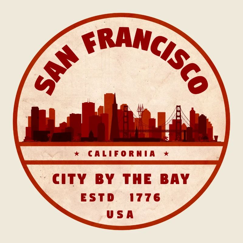 San Francisco Stadtbild Vintage Badge
