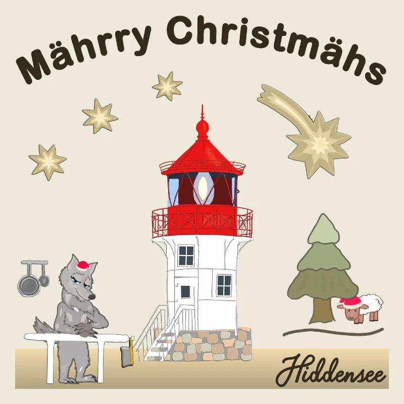 Hiddensee, Leuchtturm Gellen, Weihnachten, Wolf