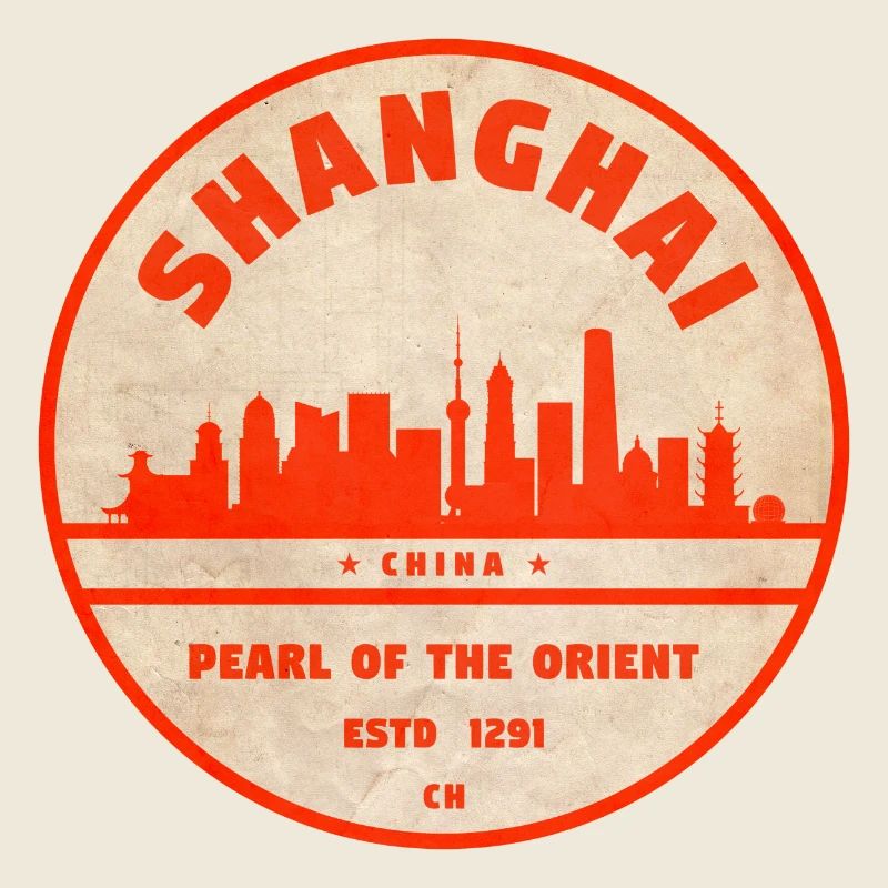 Shanghai Skyline Seal Red