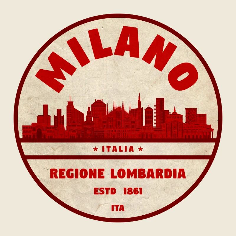 Milan Skyline Retro Abzeichen Lombardei