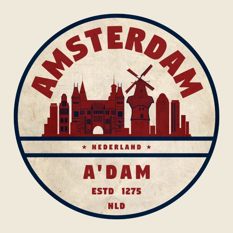 Amsterdam Skyline Vintage Abzeichen