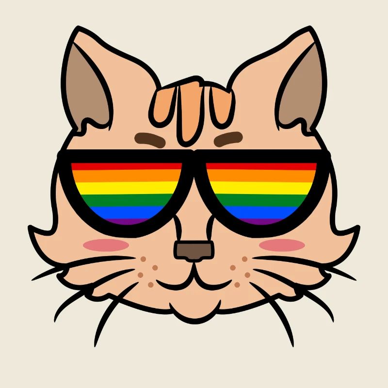 Cool Cat LGBT Lesbienne Égalité Homo
