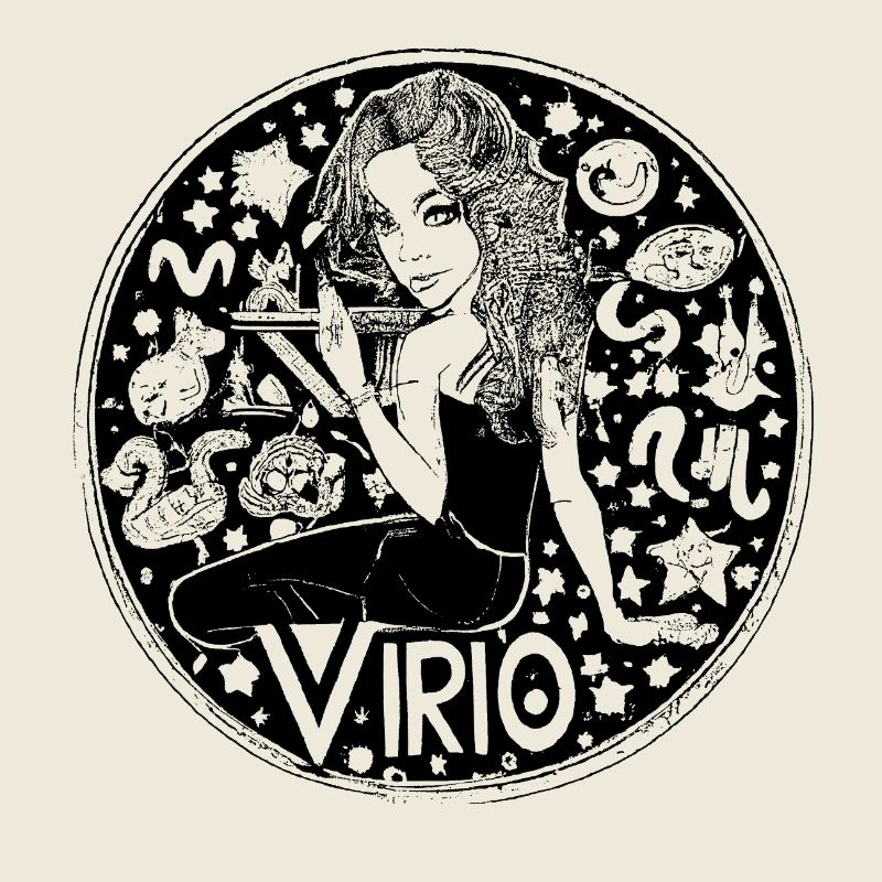 Signe du zodiaque Vierge 003 noir