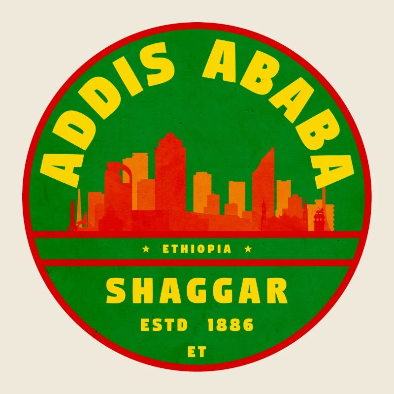 Addis Ababa Emblem City Silhouette 1886